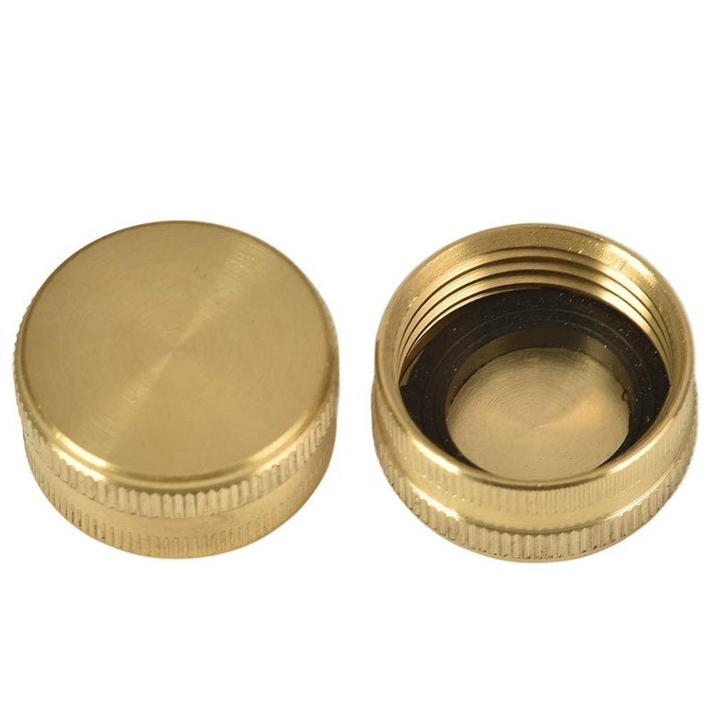Sanpaint 2 Pack 3/4" Brass Garden Hose End Caps with Washers - Image 1